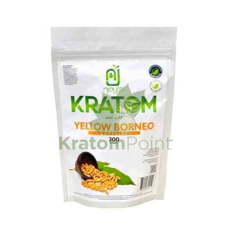 Njoys Yellow Borneo Kratom Capsules 300 Count