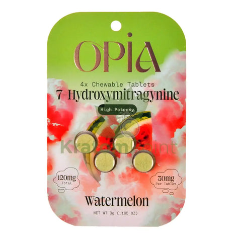 Opia 7-Hydroxy High Potency 30mg Watermelon Kratom 4 Tablets Hydroxy