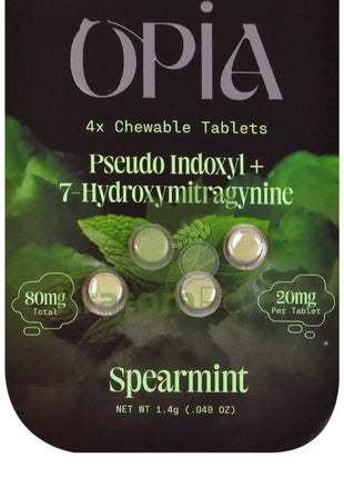 Opia 7-Hydroxymitragynine + Pseudo Spearmint Kratom 4 Tablets Hydroxy