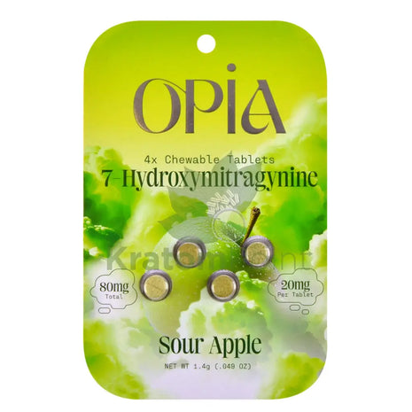 Opia 7-Hydroxymitragynine Sour Apple Kratom 4 Tablets Hydroxy