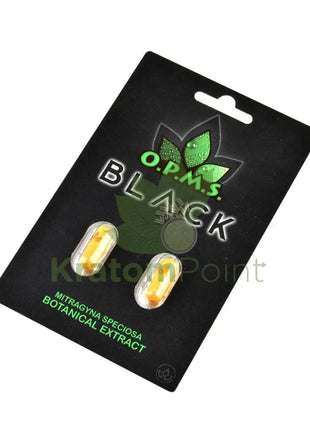 OPMS Black Kratom Capsules 2 count pack