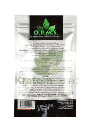 Opms Kratom 15G 30 Capsules Malay Special Reserve Opms