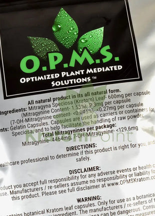 Opms Kratom 480 Capsules Super Green Borneo Opms