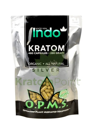 Opms Kratom 480 Capsules White Vein Indo Opms