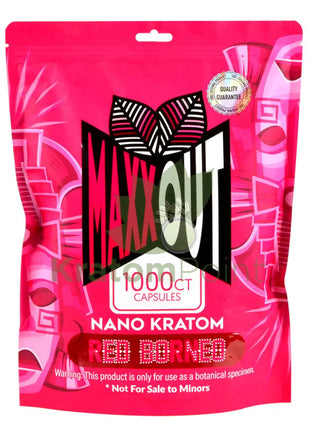 Pain Out (Maxx Out) Kratom Capsules 1000Ct Red Borneo Pain Out