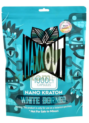 Pain Out (Maxx Out) Kratom Capsules 1000Ct White Borneo Pain Out