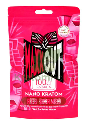 Pain Out (Maxx Out) Kratom Capsules 100Ct Red Borneo Pain Out