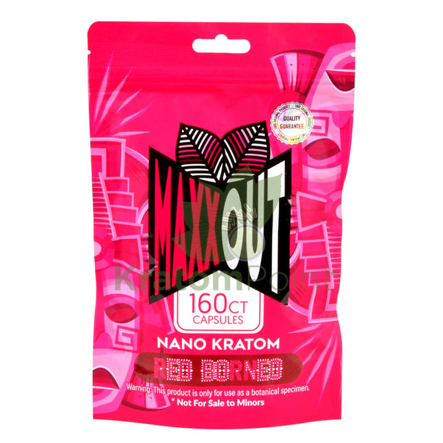 Pain Out (Maxx Out) Kratom Capsules 160Ct Red Borneo Pain Out
