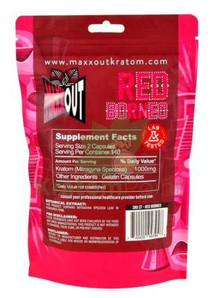 Pain Out (Maxx Out) Kratom Capsules 280Ct Red Borneo Pain Out