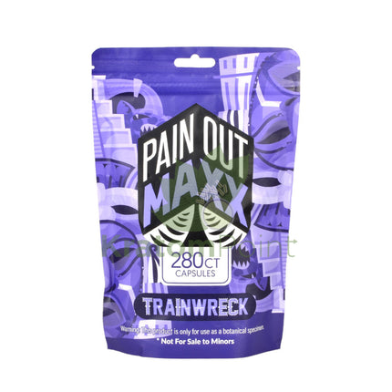 Pain Out Kratom 280 count capsules Train Wreck
