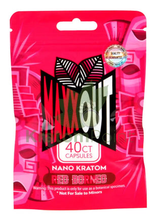 Pain Out (Maxx Out) Kratom Capsules 40Ct Red Borneo Pain Out