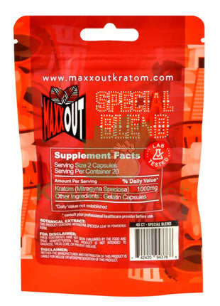 Pain Out (Maxx Out) Kratom Capsules 40Ct Special Blend Pain Out