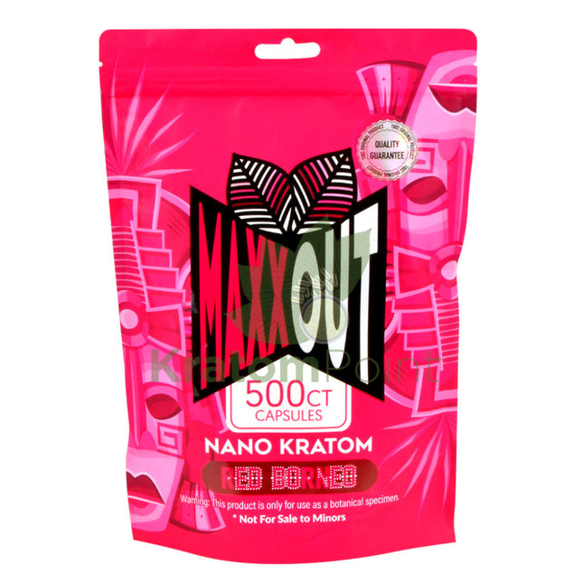 Pain Out (Maxx Out) Kratom Capsules 500Ct Red Borneo Pain Out