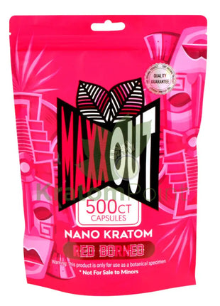 Pain Out (Maxx Out) Kratom Capsules 500Ct Red Borneo Pain Out