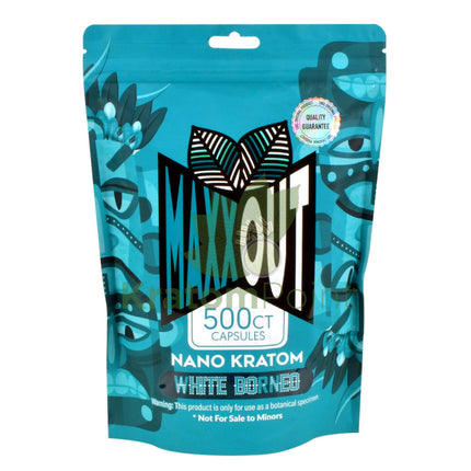 Pain Out (Maxx Out) Kratom Capsules 500Ct White Borneo Pain Out