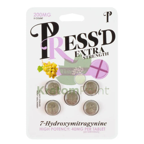 Press’d 7-Oh Extra Strength White Grape Tablets 5Ct Hydroxy