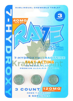 Rave 7-Hydroxymitragynine Super Strength Tablets 3Ct Hydroxy