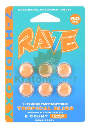 Rave 7-Hydroxymitragynine Tropical Bliss Tablets 6Ct