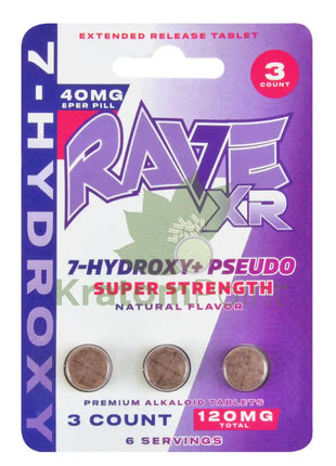 Rave 7 XR 7-Hydroxy + Pseudo Tablets Super Strength 3ct Hydroxy