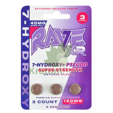 Rave 7 XR 7-Hydroxy + Pseudo Tablets Super Strength 3ct Hydroxy