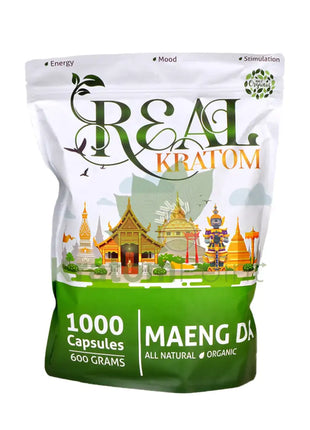 Real Kratom Green Maeng Da Kratom Capsules, 1000 count