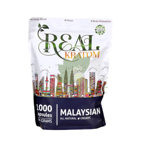 Real Kratom Malaysian Kratom Capsules, 1000 count