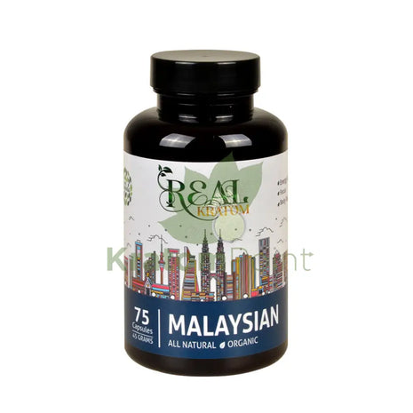 Real Kratom Malaysian 75 Count Kratom Capsules