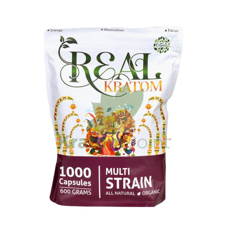 Real Kratom Multi Strain Kratom Capsules, 1000 count