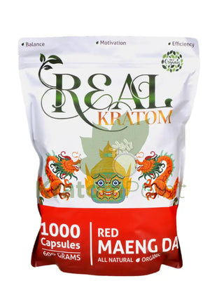 Real Kratom Red Maeng Da Kratom Capsules, 1000 count