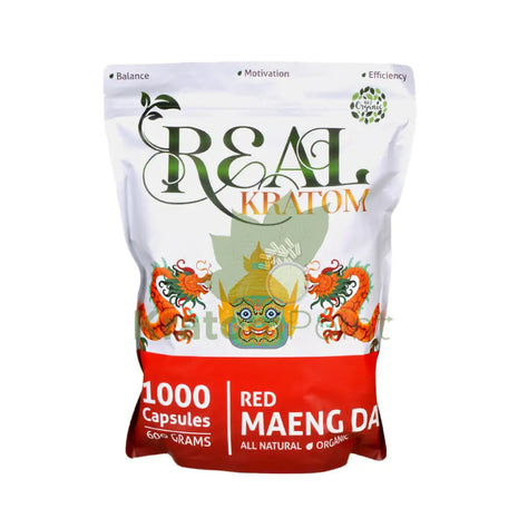 Real Kratom Red Maeng Da Kratom Capsules, 1000 count