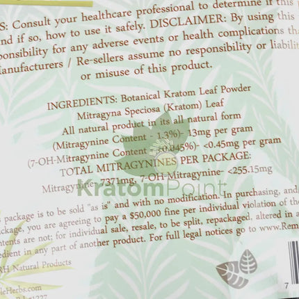 Remarkable Herbs Kratom Powder 20Oz White Maeng Da