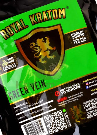 Royal Kratom Green Vein Capsules 300Ct