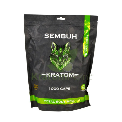 Sembuh Green Train Wreck Kratom Capsules 1000 Count