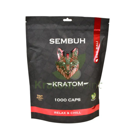 Sembuh Red Bali Kratom Capsules 1000 Count