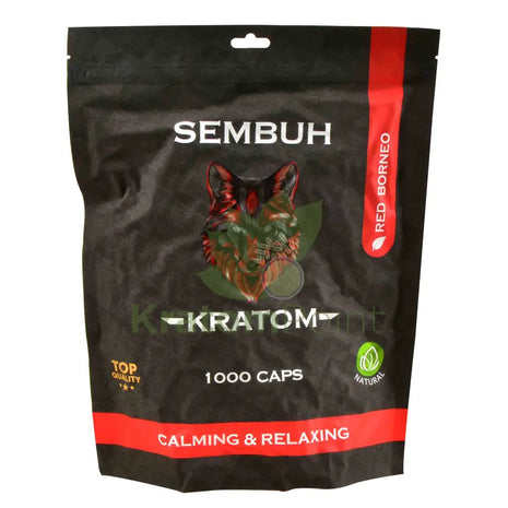 Sembuh Red Borneo Kratom Capsules 1000 Count