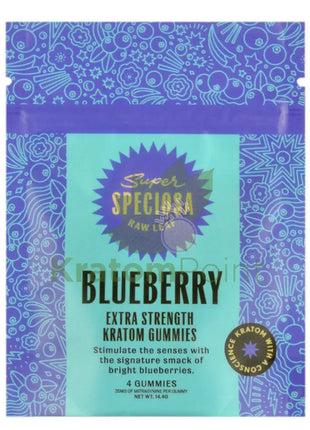 Super Speciosa Extra Strength Blueberry Kratom Gummies 4 Count