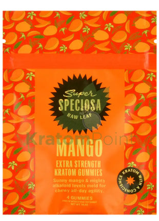 Super Speciosa Extra Strength Mango Kratom Gummies 4 Count