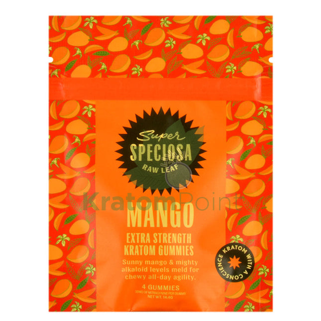 Super Speciosa Extra Strength Mango Kratom Gummies 4 Count