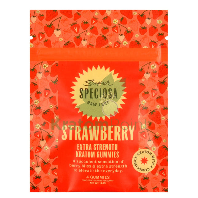 Super Speciosa Extra Strength Strawberry Kratom Gummies 4 Count