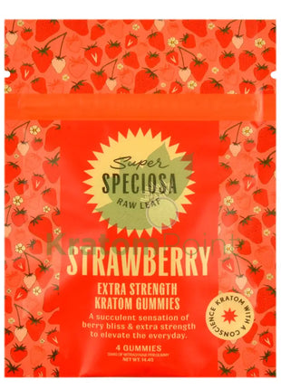 Super Speciosa Extra Strength Strawberry Kratom Gummies 4 Count