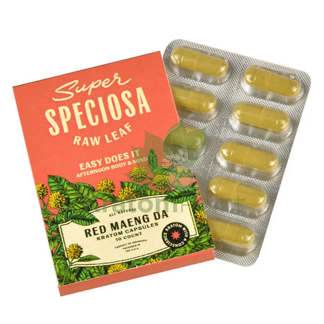 Super Speciosa Red Maeng Da Kratom Capsules 1 Pack Of 10 Capsules