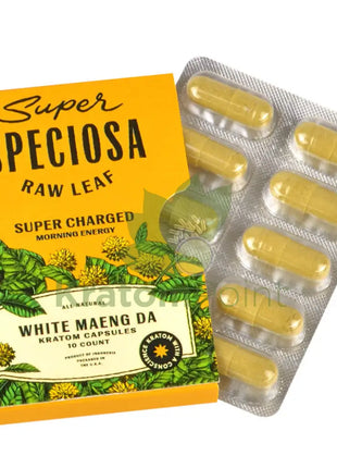 Super Speciosa White Maeng Da Kratom Capsules 1 Pack Of 10 Capsules