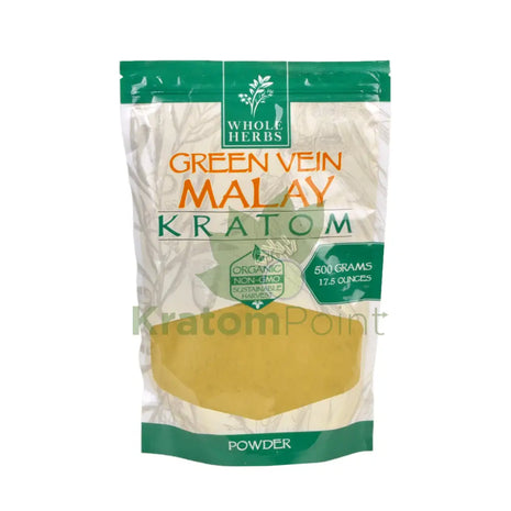 Whole Herb Green Vein Malay Kratom Powder, 17.5oz