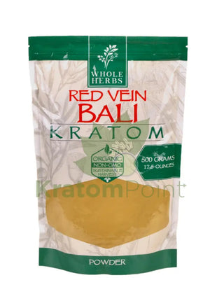 Whole Herbs Red Vein Bali Kratom Powder, 17.5oz