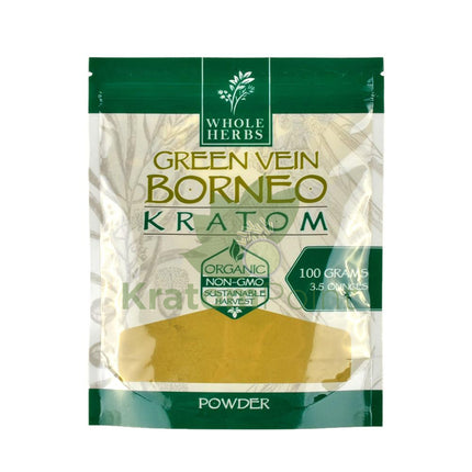 Whole Herbs Kratom 3.5Oz Green Vein Borneo Powder Wholeherbs