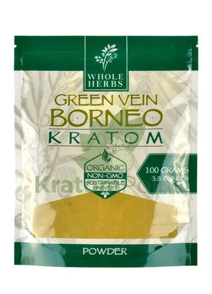 Whole Herbs Kratom 3.5Oz Green Vein Borneo Powder Wholeherbs