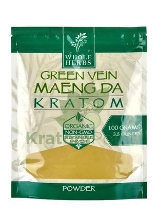 Whole Herbs Kratom 3.5Oz Green Vein Maeng Da Powder Wholeherbs