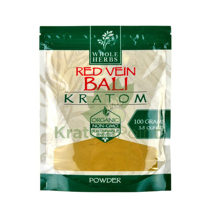 Whole Herbs Kratom 3.5Oz Red Vein Bali Powder Wholeherbs