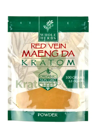 Whole Herbs Kratom 3.5Oz Red Vein Maeng Da Powder Wholeherbs