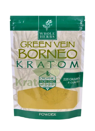 Whole Herbs Kratom, 8oz Green Vein Borneo Powder